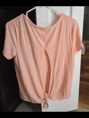 GAP Peach Short Sleeve Tie-Back Top
